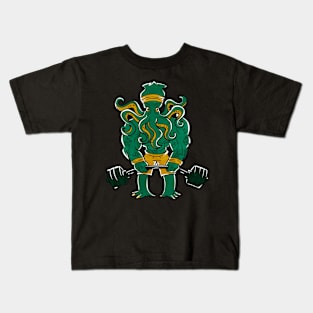 Cthulhu lifting weights Kids T-Shirt